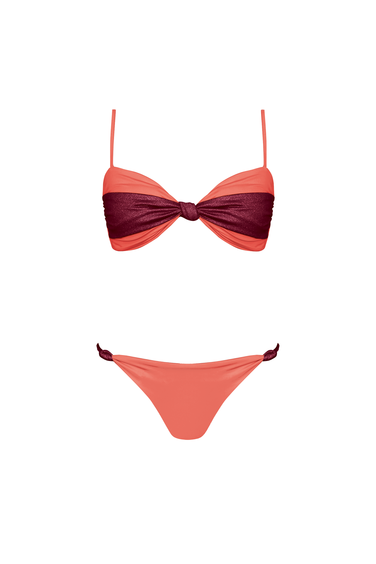 ISLA CORAL/BURGUNDY BIKINI