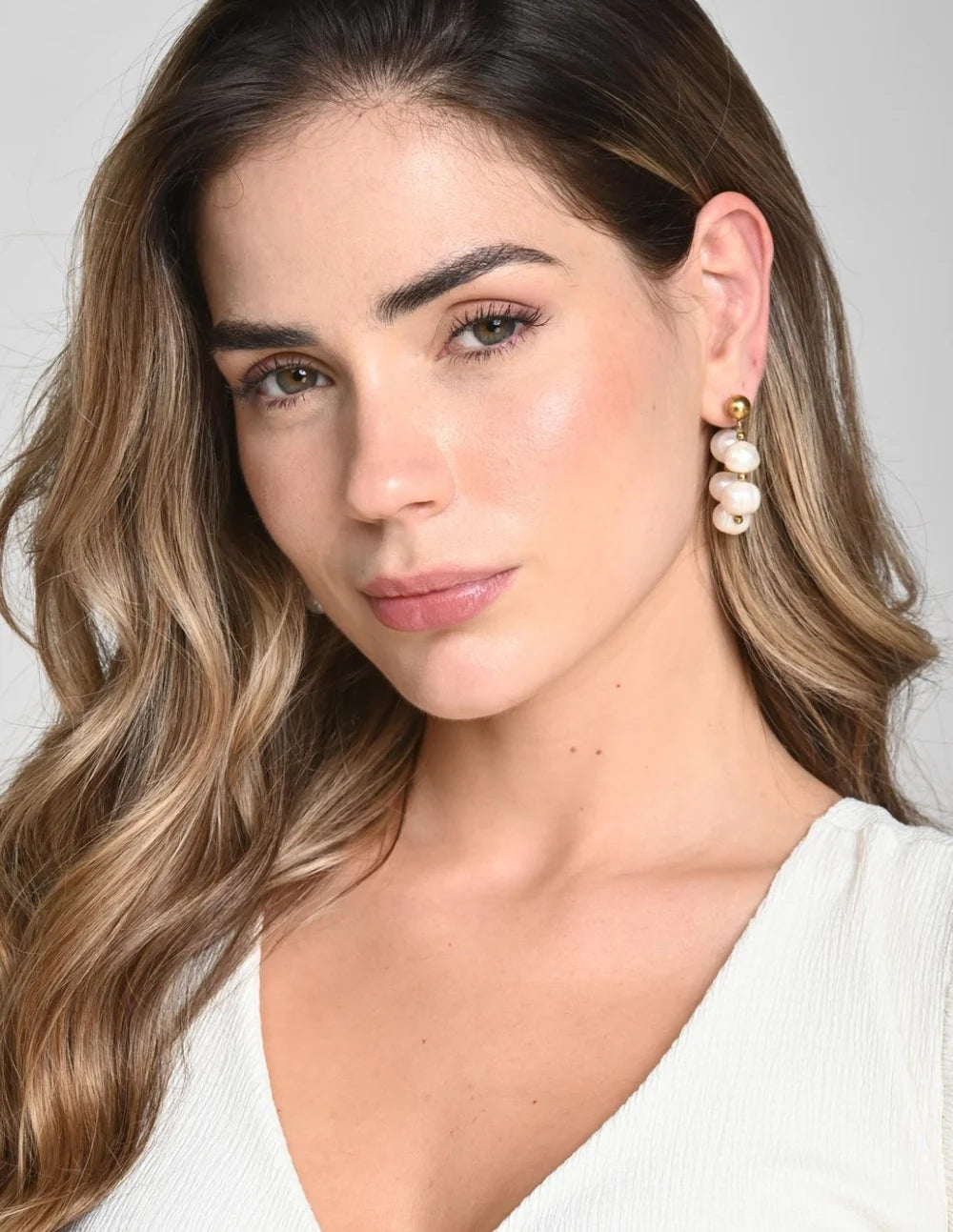 ISARA EARRING PEARL + IVORY