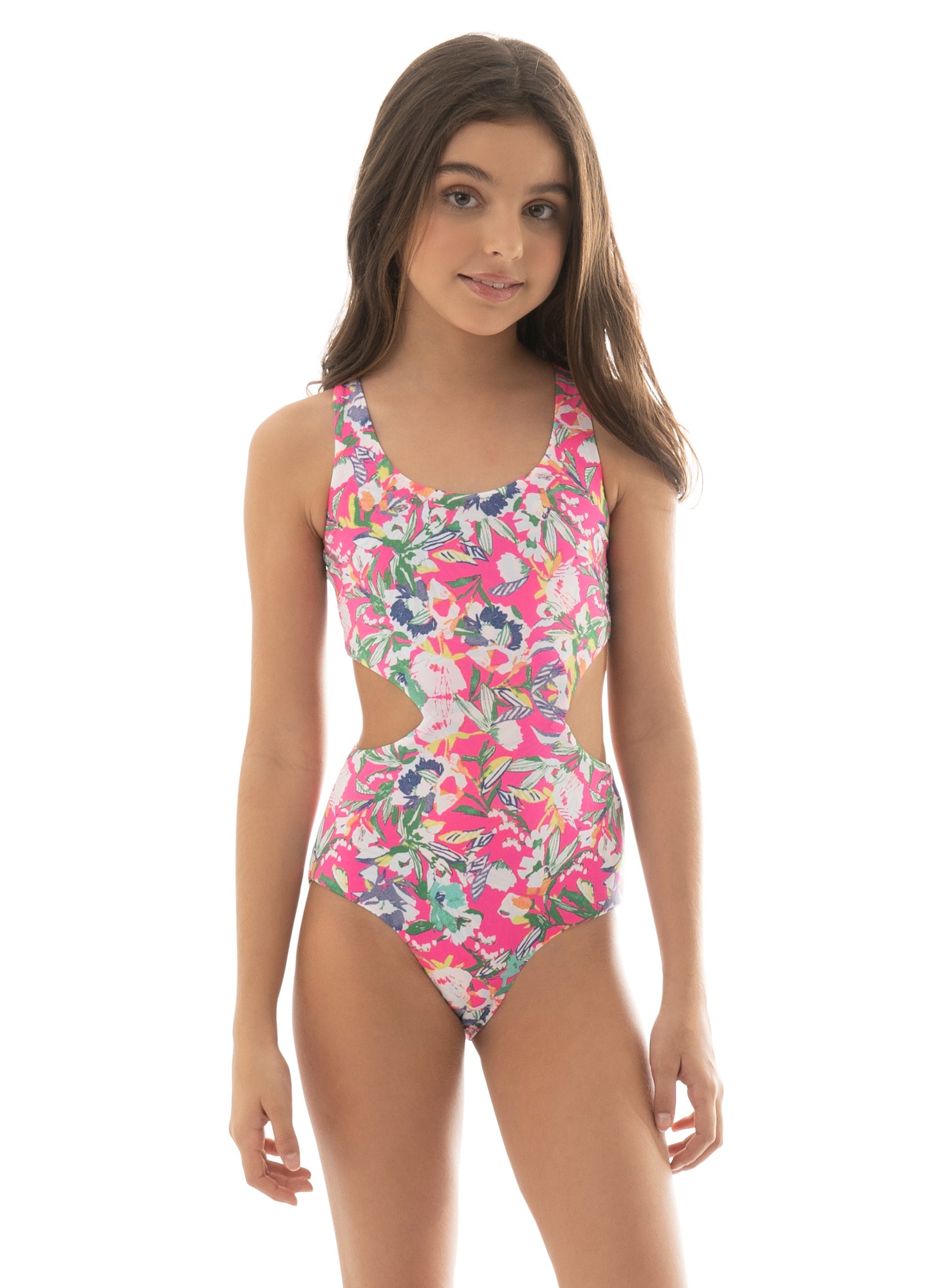 Kids Floral Cut Out One Piece