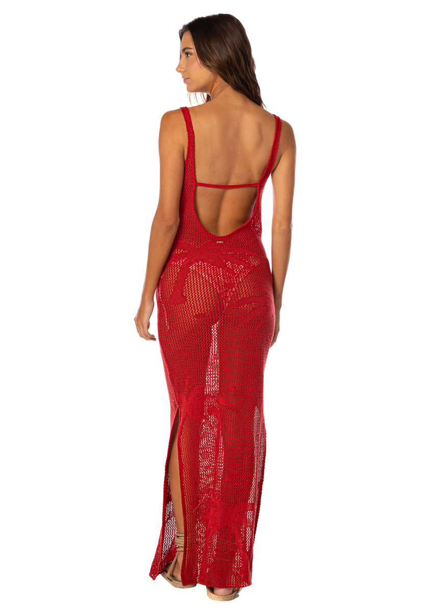 FLAME CORAL NOUGATH DRESS