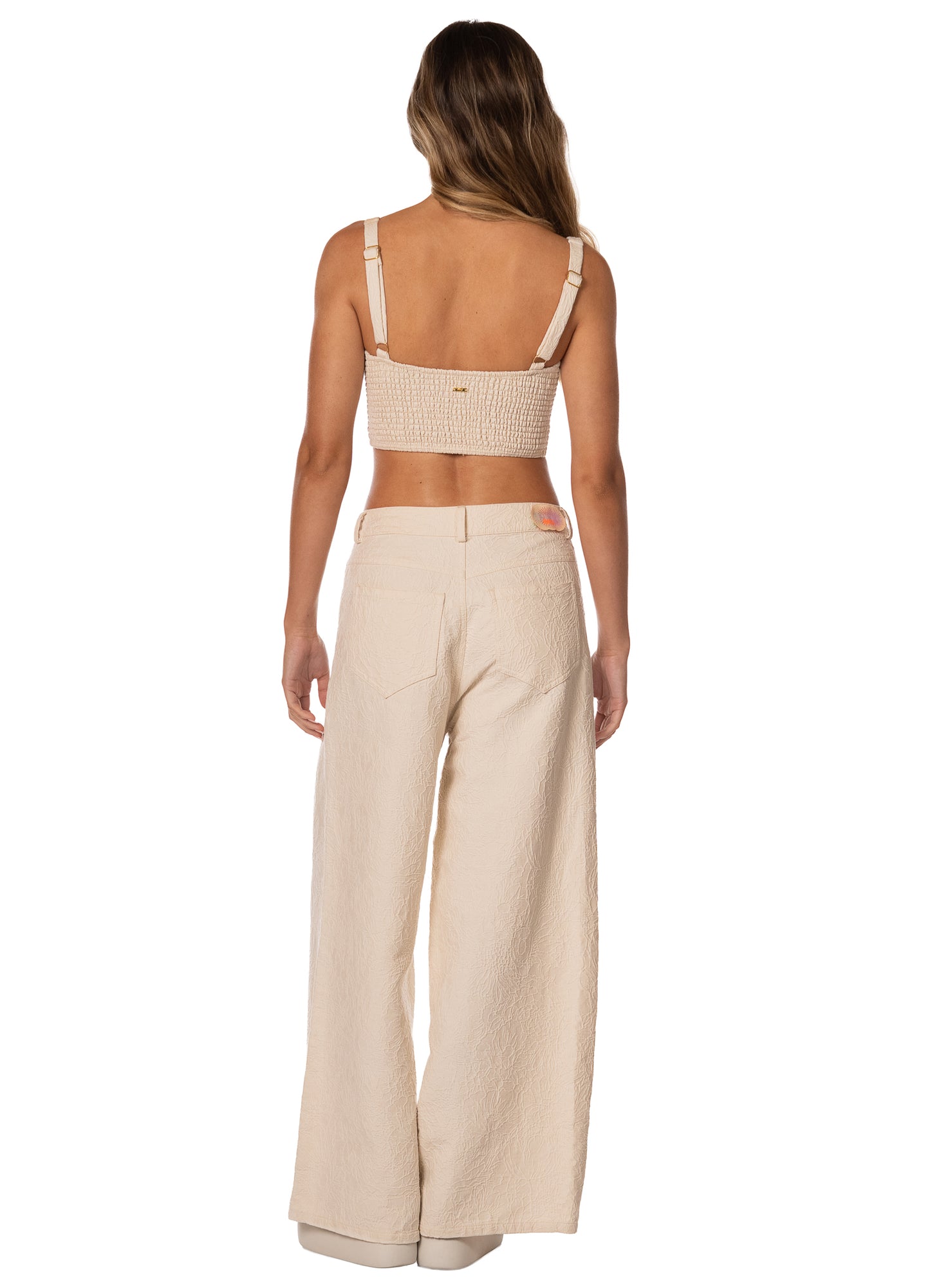 IVORY EMBOSS COLETTE PANTS