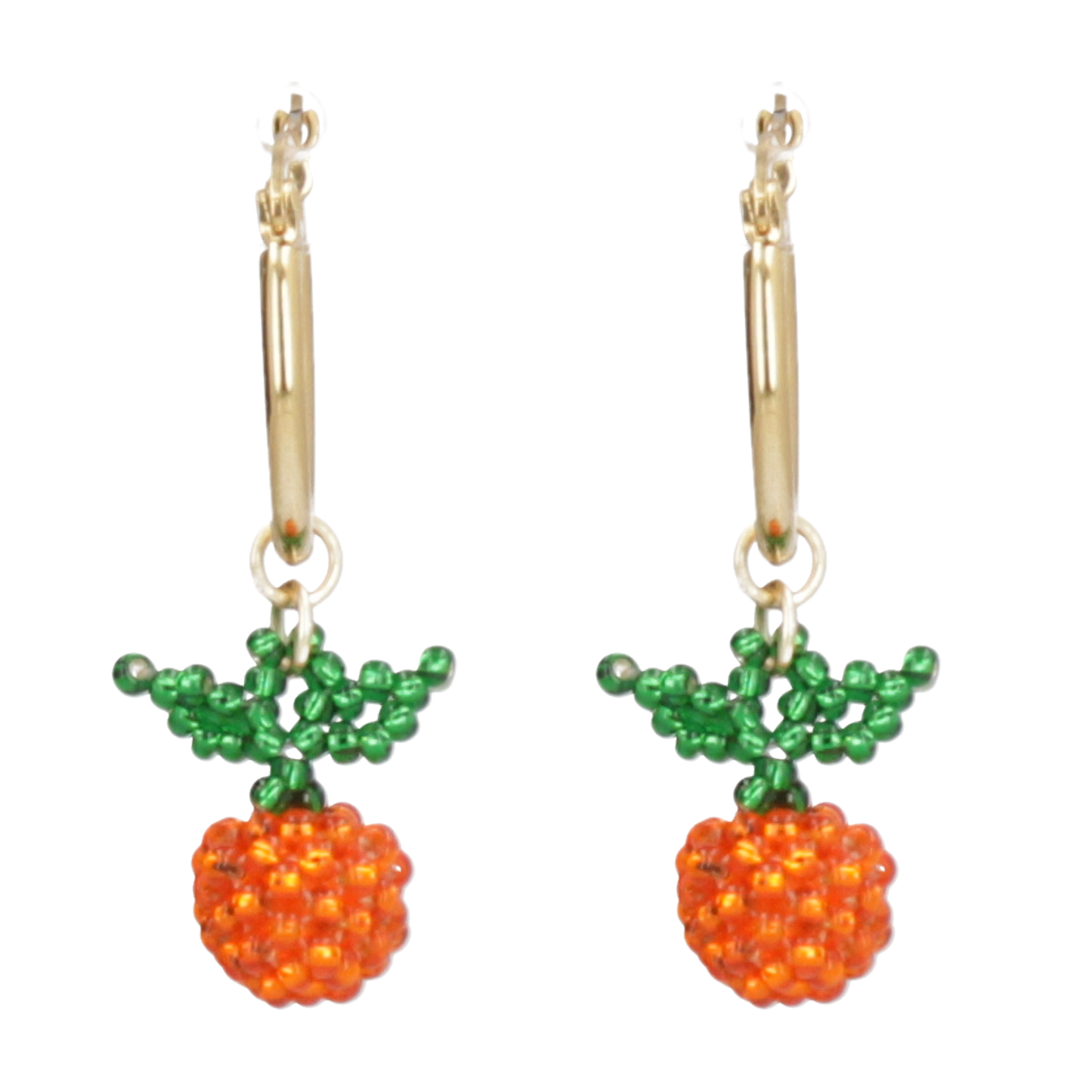 ORANGE BEADS HOOPS