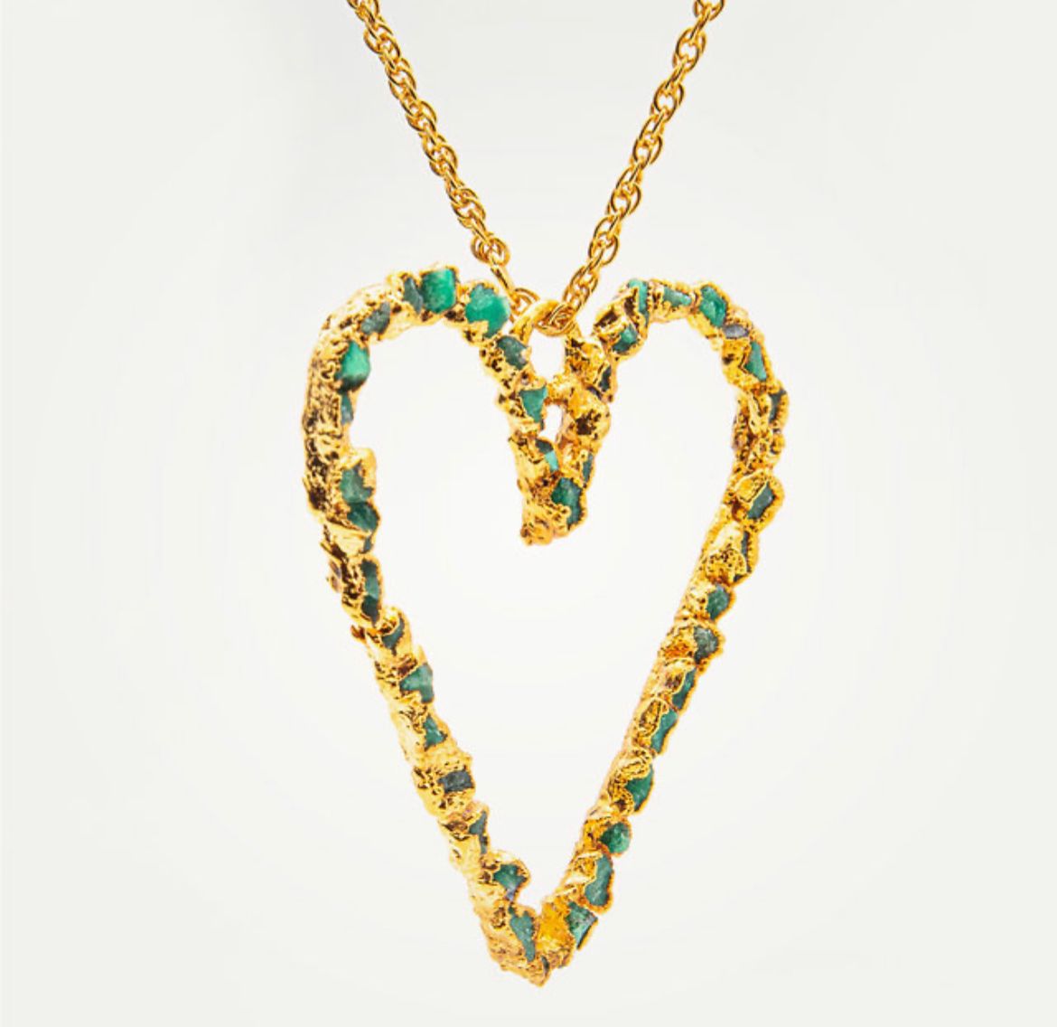 Chain with Esmerald Heart Pendant
