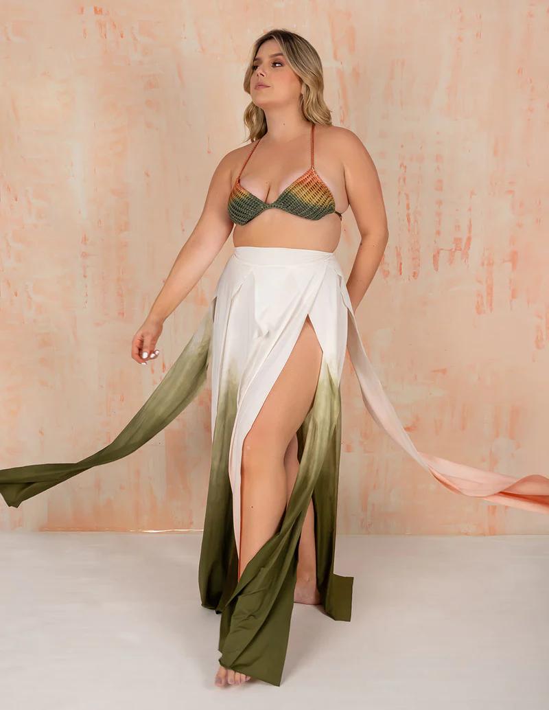 Stripe Skirt Pistacho + Terracotta + Ivory