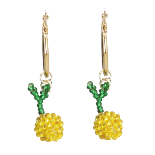 LEMON BEADS HOOPS