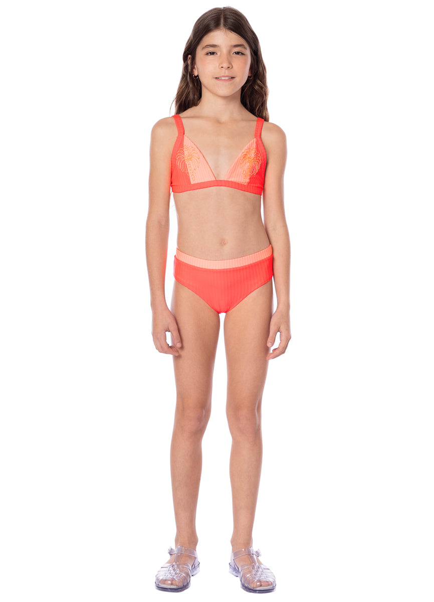 FLAME CORAL SANNI GIRLS BIKINI SET