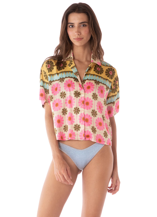 Octavia Shirt-Pastel Flourish