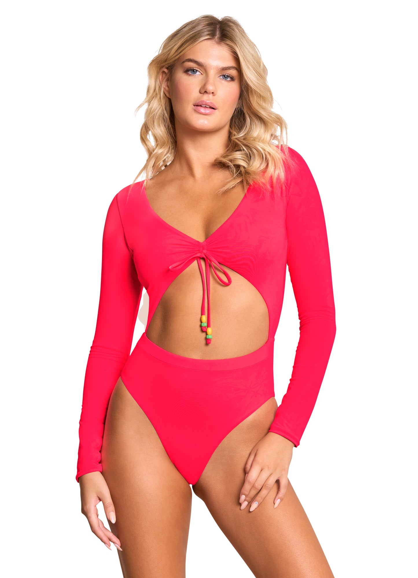 Cherry Red Rose Surf One Piece