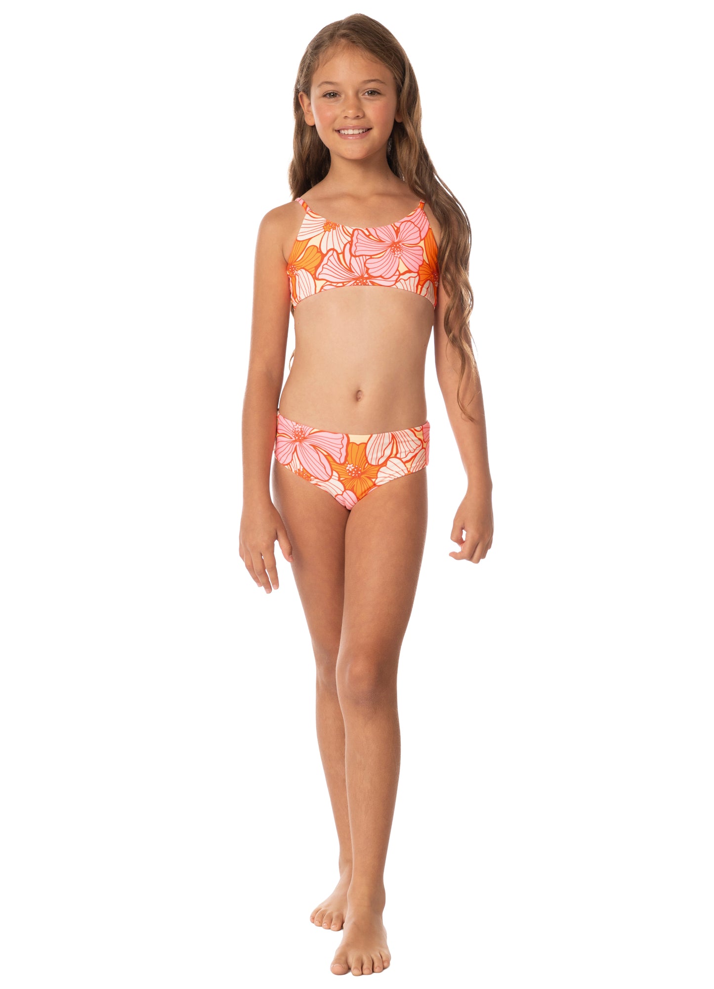 Retro Bloom Pear Girls Bikini