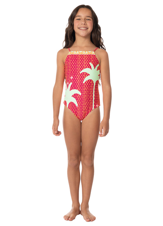 Funky Palms Eagle Girls One Piece