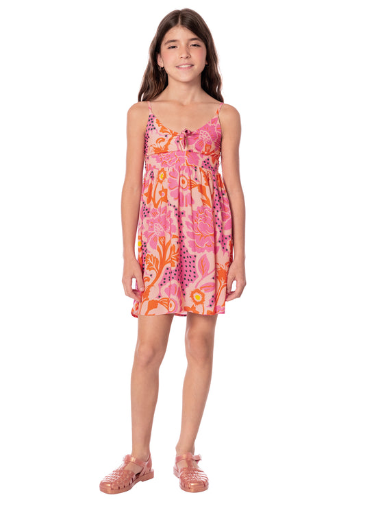 BLUSH FLORAL ALLISON GIRLS SHORT DRESS