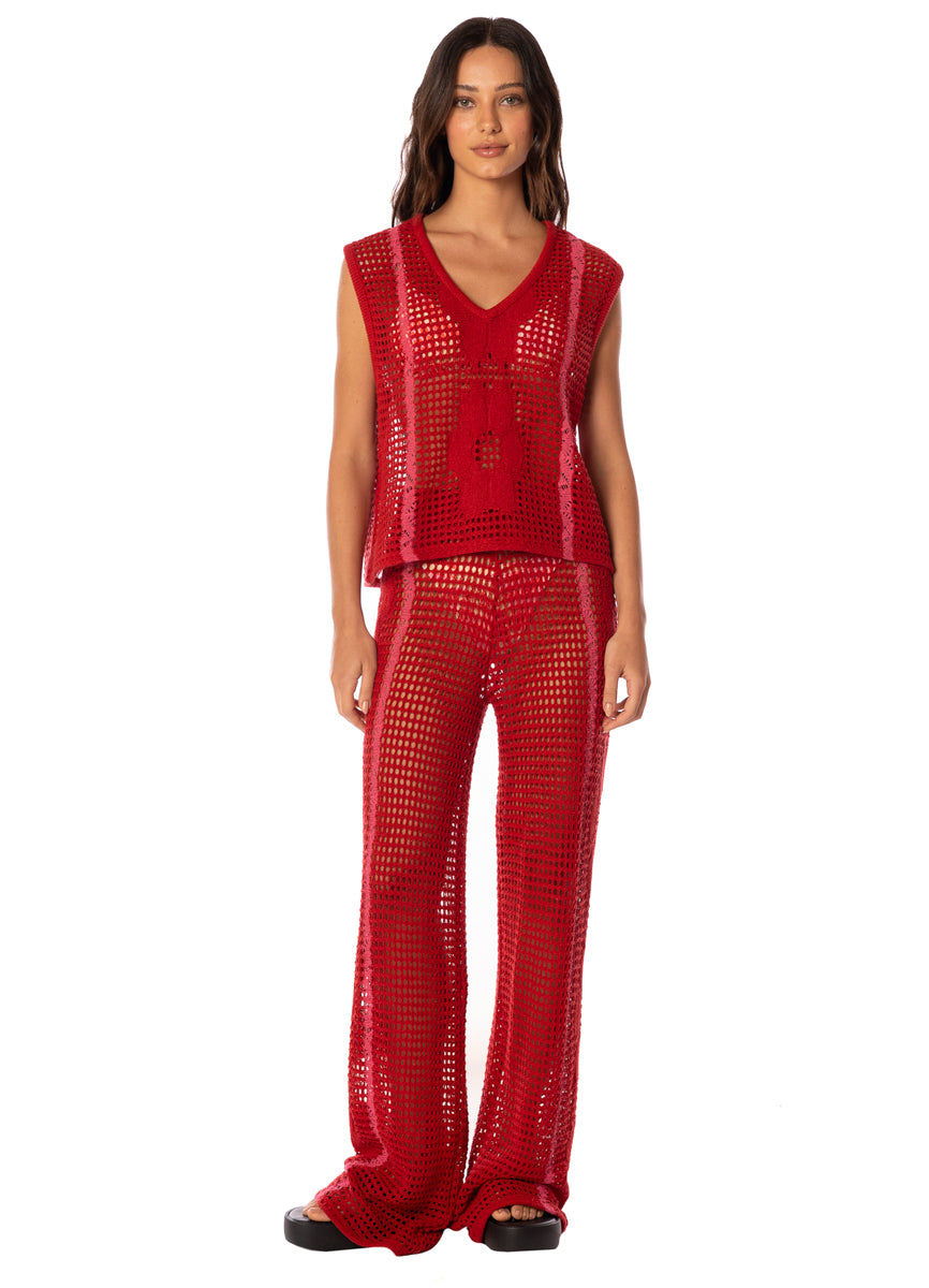 FLAME CORAL NOVELLE PANTS