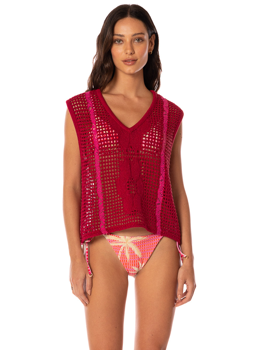 FLAME CORAL PLUM SHIRT