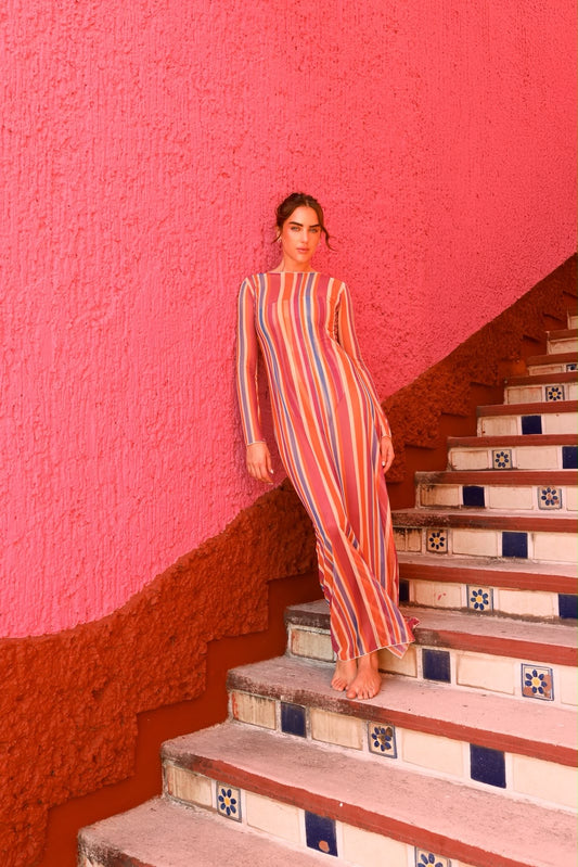 GLOW MESH DRESS MULTICOLOR