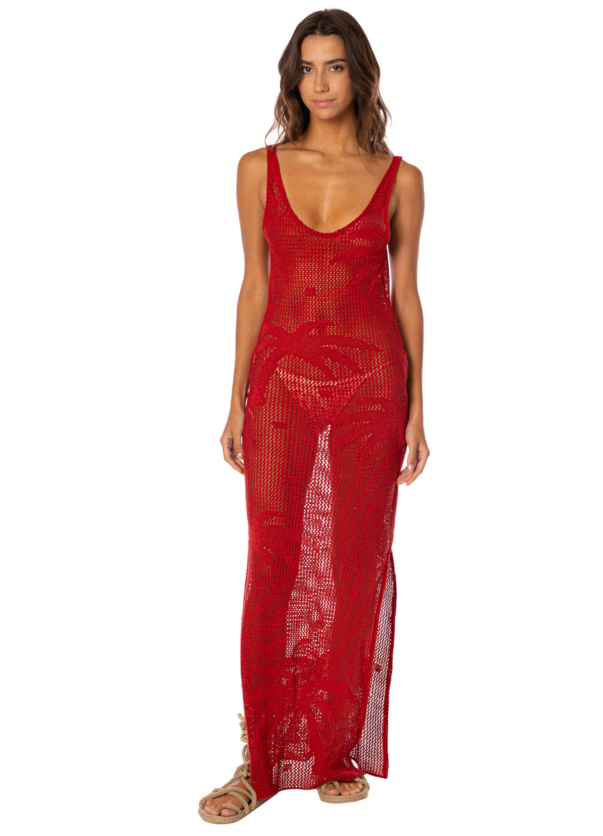 FLAME CORAL NOUGATH DRESS