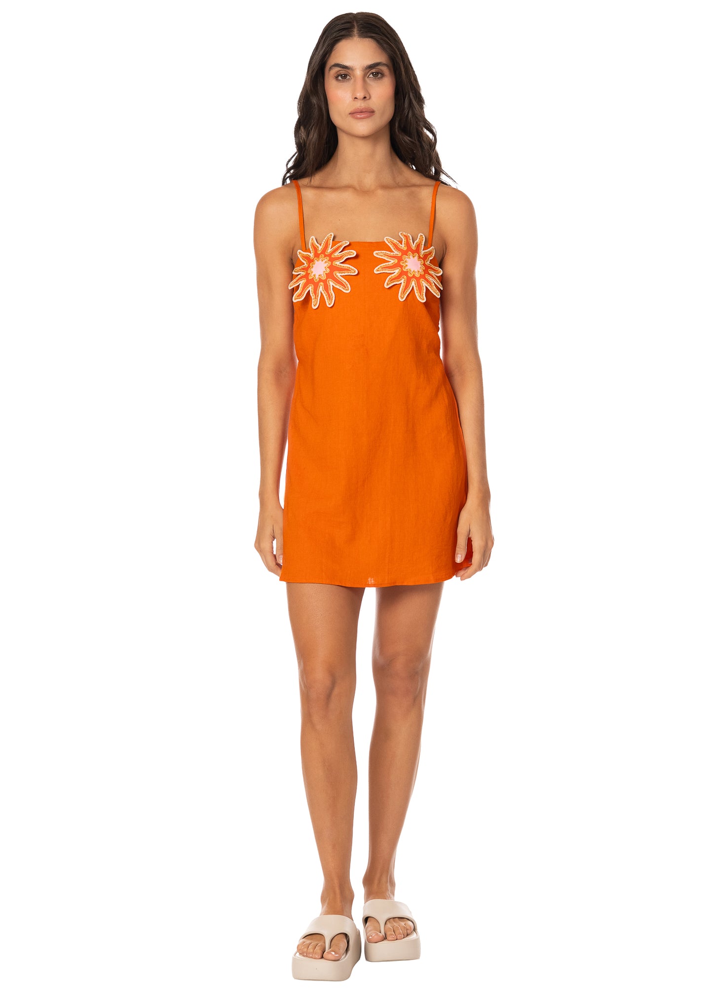 Orange Rosani Short Dress