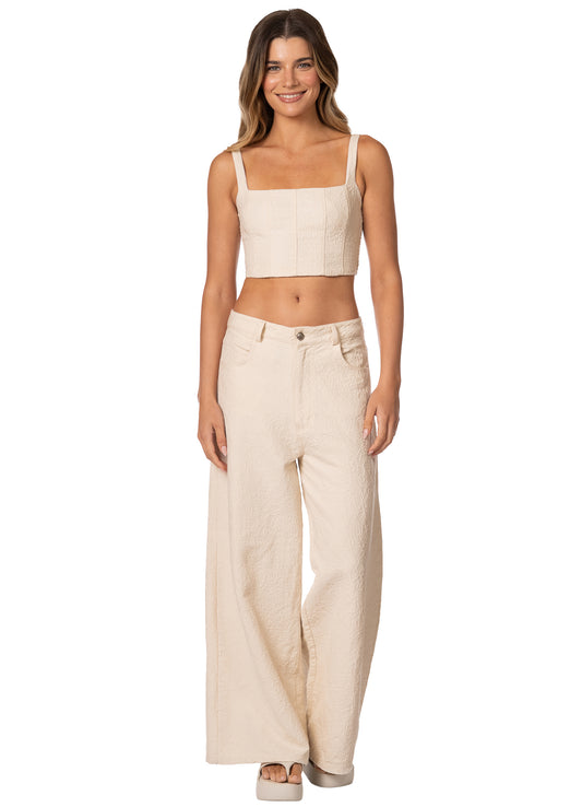 IVORY EMBOSS COLETTE PANTS