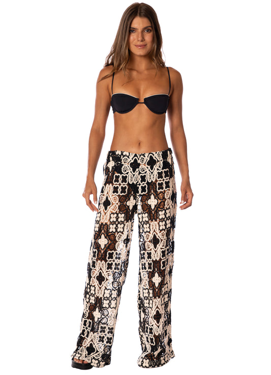 FLORAL KNIT RAISIN PANTS