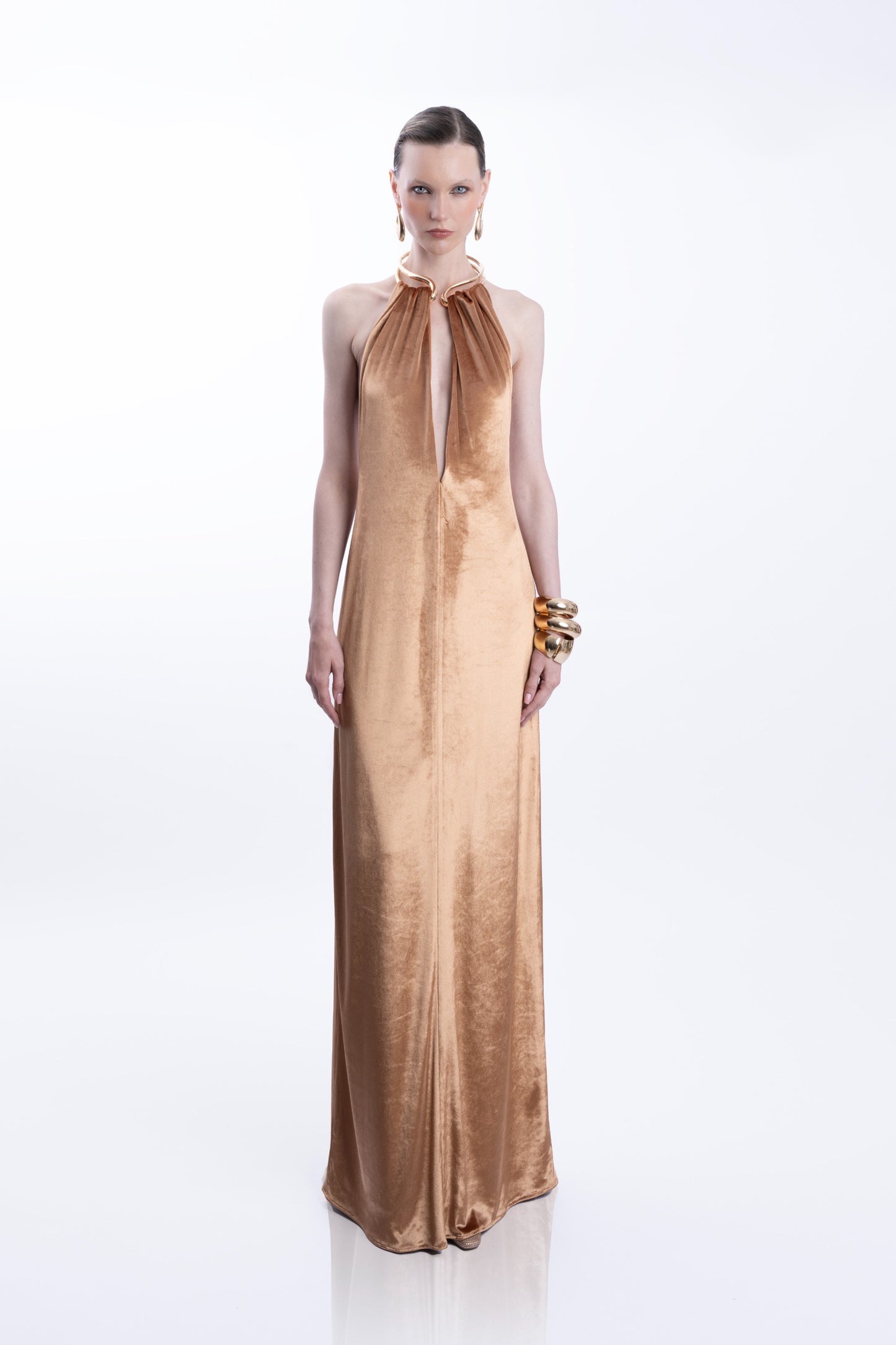 SANTINA GOLD DRESS