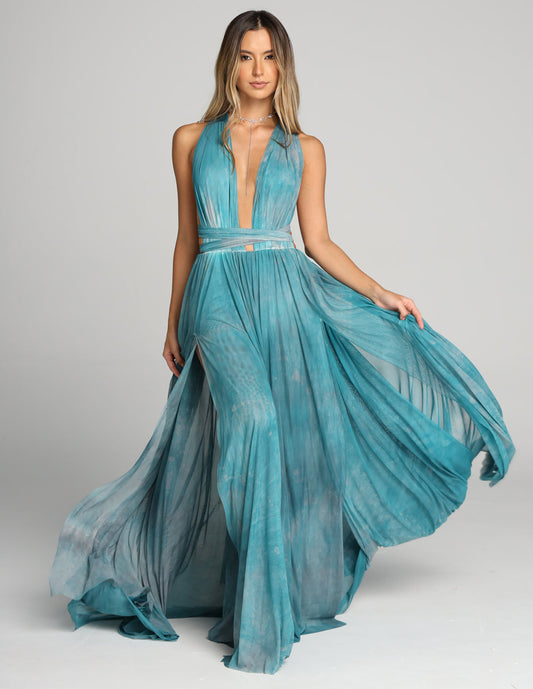 HYDRA DRESS SPOTTED BLUE + BLACK