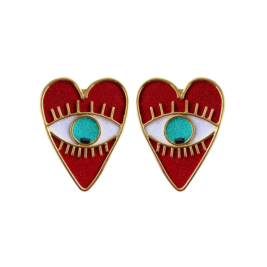 Aretes Ojos Corazon