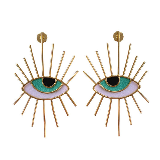 Aretes Ojos Pestañas Largas