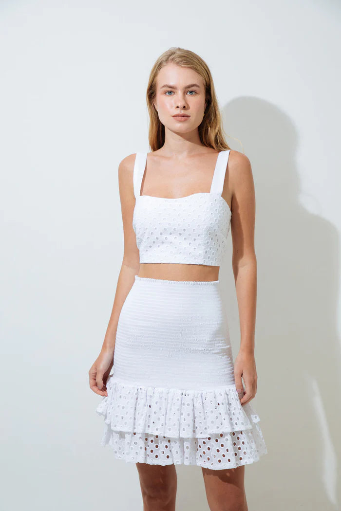 Tere White Crop Top-Lilly white Skirt Lua 652